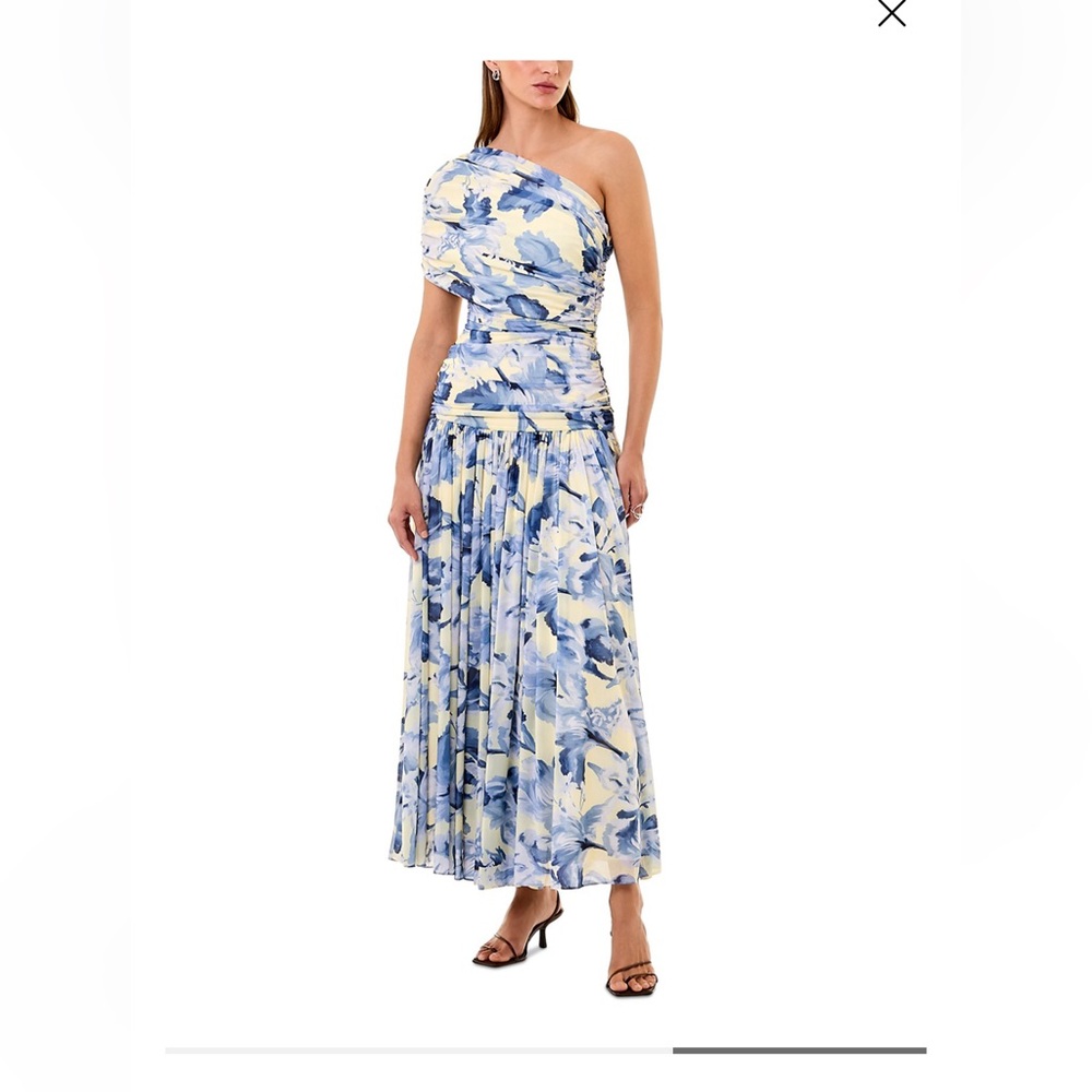 NICHOLAS Gaia one shoulder drop waist gown
